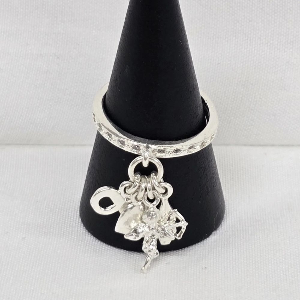 Cupid Love Infinity Lips Heart Ring C Z 925 Mexican Sterling Silver